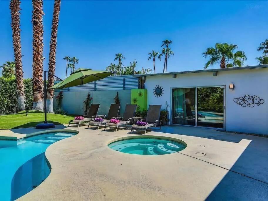 Serene 4 Bed 3 Bath Heated Pool Natural Backyard Heart Of Palm Springs Exterior foto